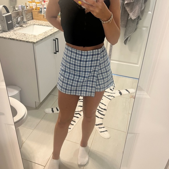 Blue Plaid Skort - Picture 2 of 5